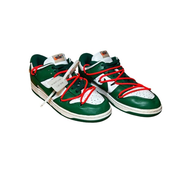 Nike Dunk Men’s 7.5 Low X OFF-WHITE Pine Green Sneakers - Picture 1 of 10